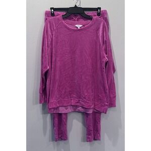 Mean Girls Regina George Cool Mom Bubble Gum Pink Velour Sweatsuit Sz L Time&Tru